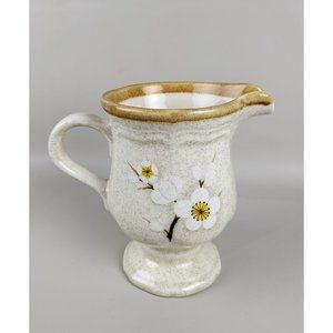 Vintage 70's Mikasa White Petal Garden Club 5' Creamer Stoneware EB803